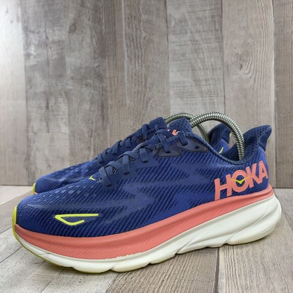 Hoka One One Clifton 9 Women's Size 8.5 B Running Shoes Athletic Sneakers Blue - Picture 1 of 13